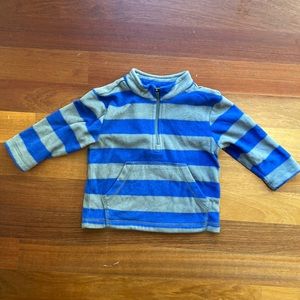 Hanna Andersson Baby Boy Half-zip Striped Fleece sz 80/18-24 months